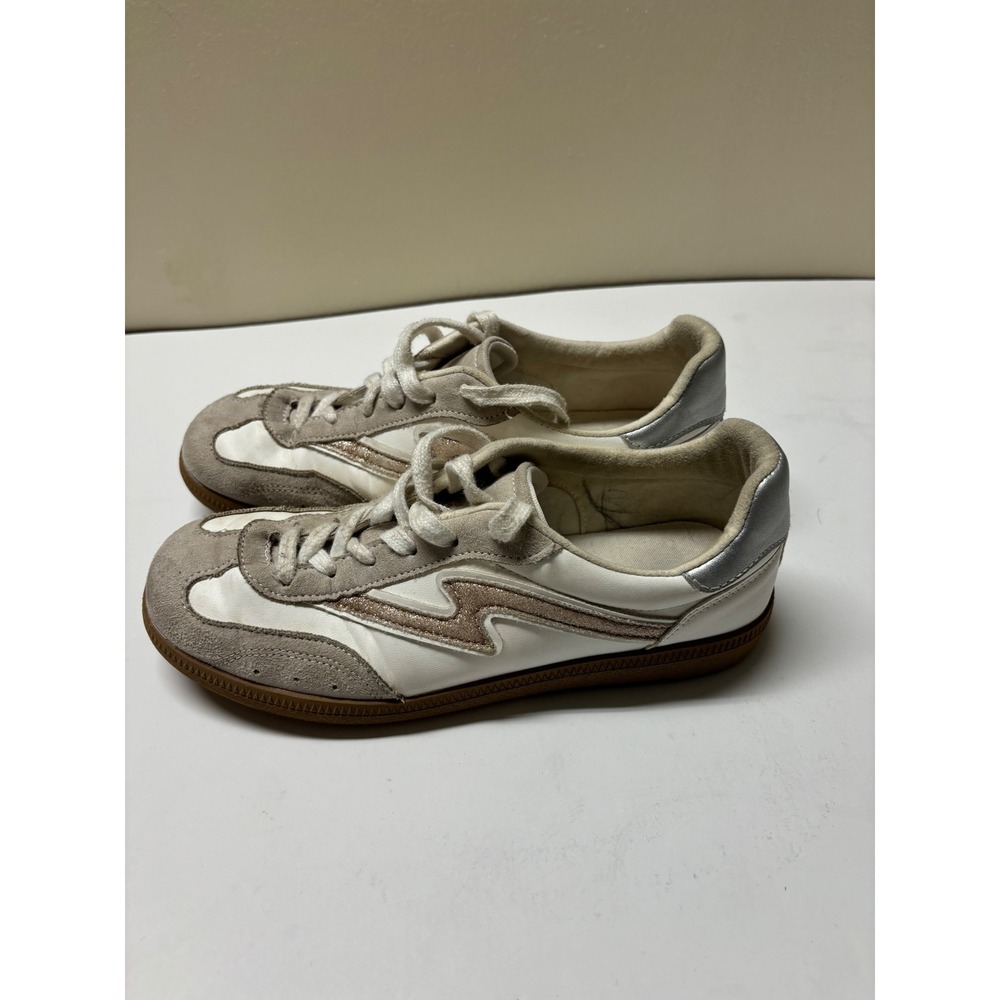 Madden Girl Keenar White Multi Suede Gum Sole Sneakers Shoes Womens 5 MKEENAR - Picture 2 of 4